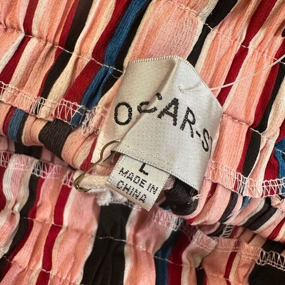NWT Oscar S Women’s Multi Striped Palazzo Cropped Pants Pull On - Size Large - Picture 5 of 6